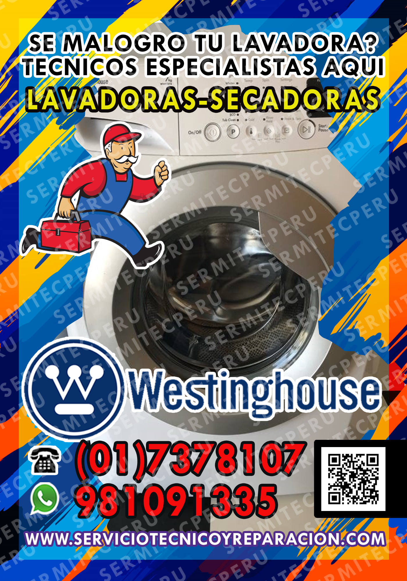 Técnicos White Westinghouse especializados en Lavadoras 7378107 los olivos